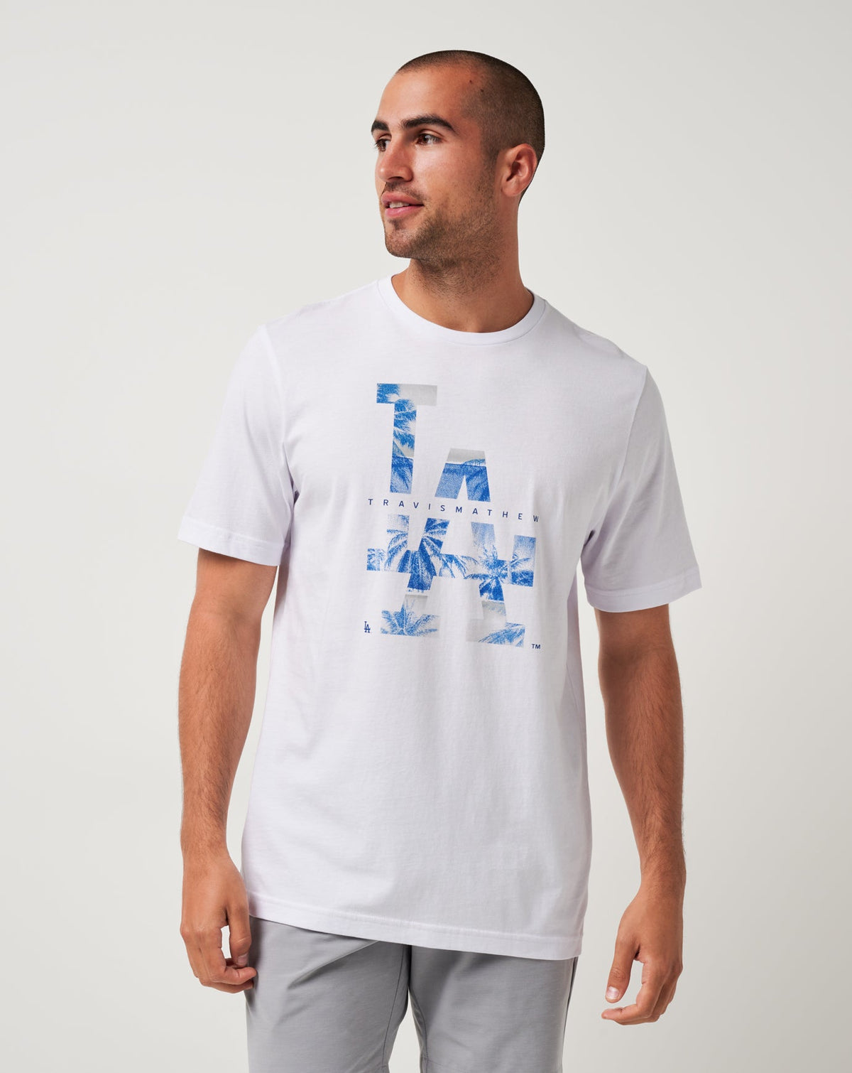 Los Angeles Dodgers Bleacher Breeze Tee White | Travis Mathew