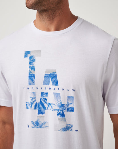 Los Angeles Dodgers Bleacher Breeze Tee White | Travis Mathew