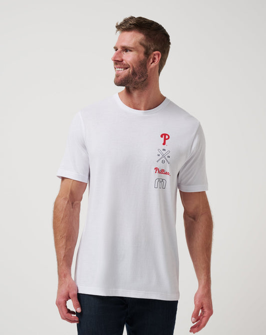 Philadelphia Phillies Sunset Slam 2.0 Tee White | Travis Mathew