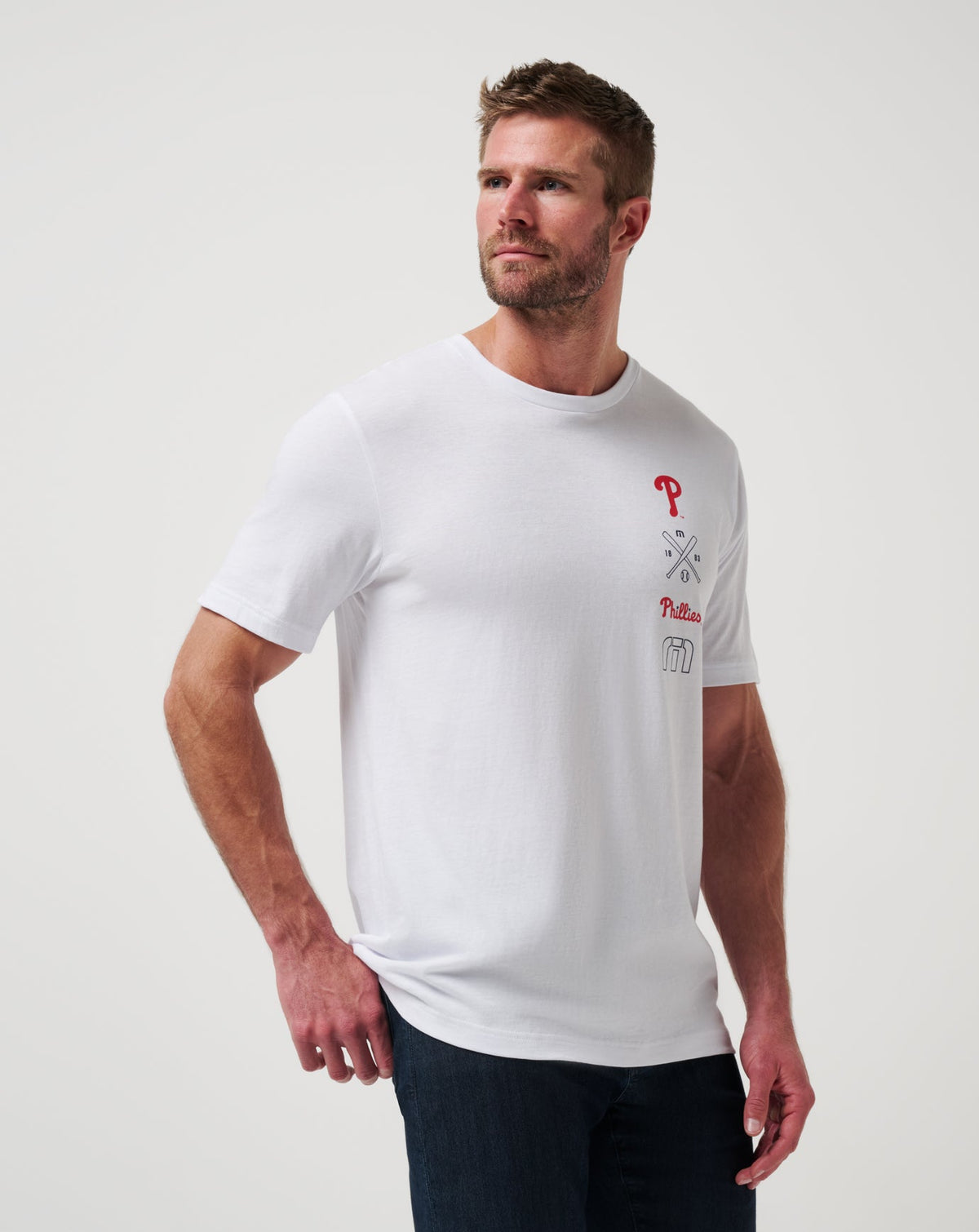 Philadelphia Phillies Sunset Slam 2.0 Tee White | Travis Mathew