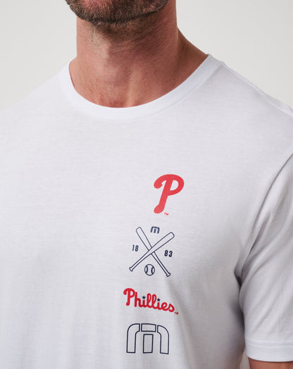 Philadelphia Phillies Sunset Slam 2.0 Tee White | Travis Mathew