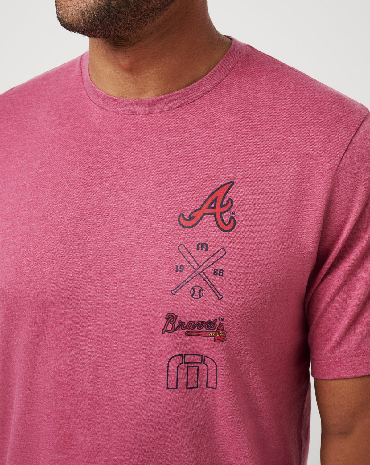 Atlanta Braves Sunset Slam 2.0 Tee Heather Red | Travis Mathew