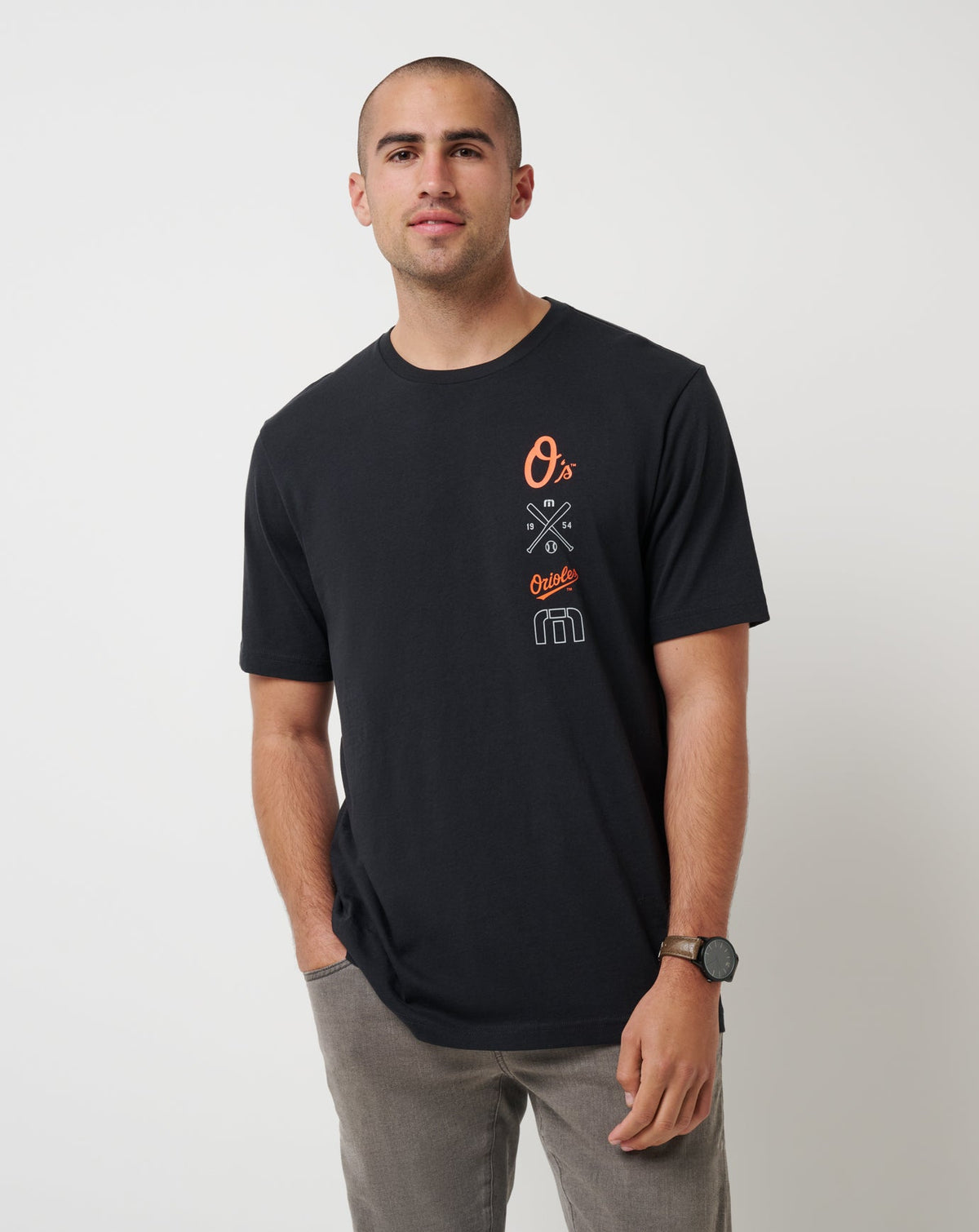 Baltimore Orioles Sunset Slam 2.0 Tee Black | Travis Mathew