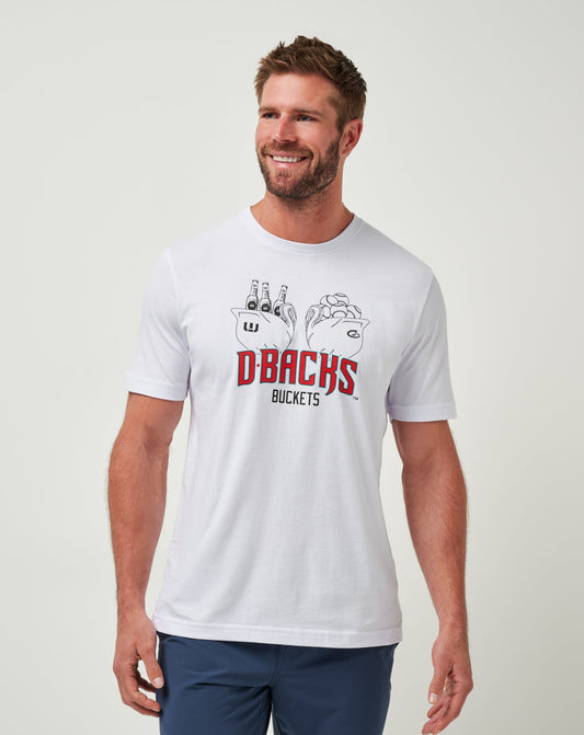 Arizona Diamondbacks Strike One Tee White | Travis Mathew