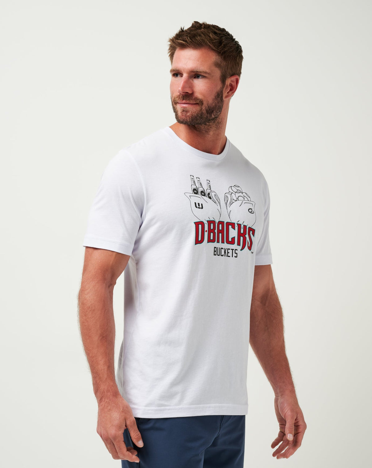 Arizona Diamondbacks Strike One Tee White | Travis Mathew