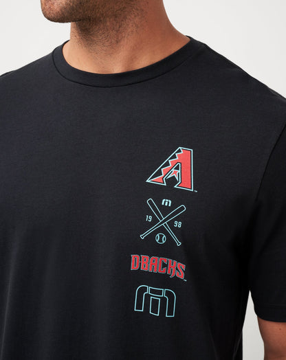 Arizona Diamondbacks Sunset Slam Tee Black | Travis Mathew