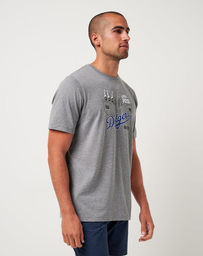 Los Angeles Dodgers Strike One Tee Heather Grey | Travis Mathew