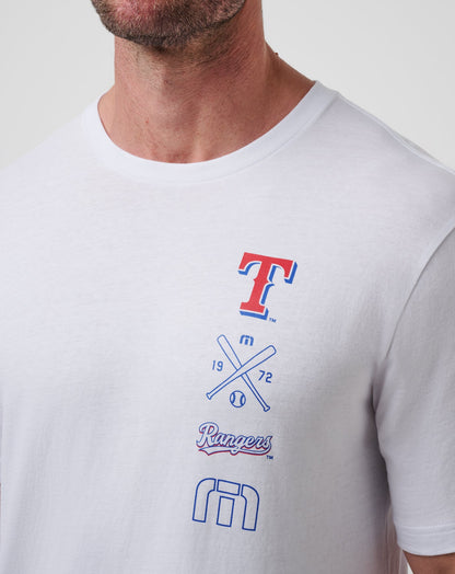 Texas Rangers Sunset Slam 2.0 Tee White | Travis Mathew