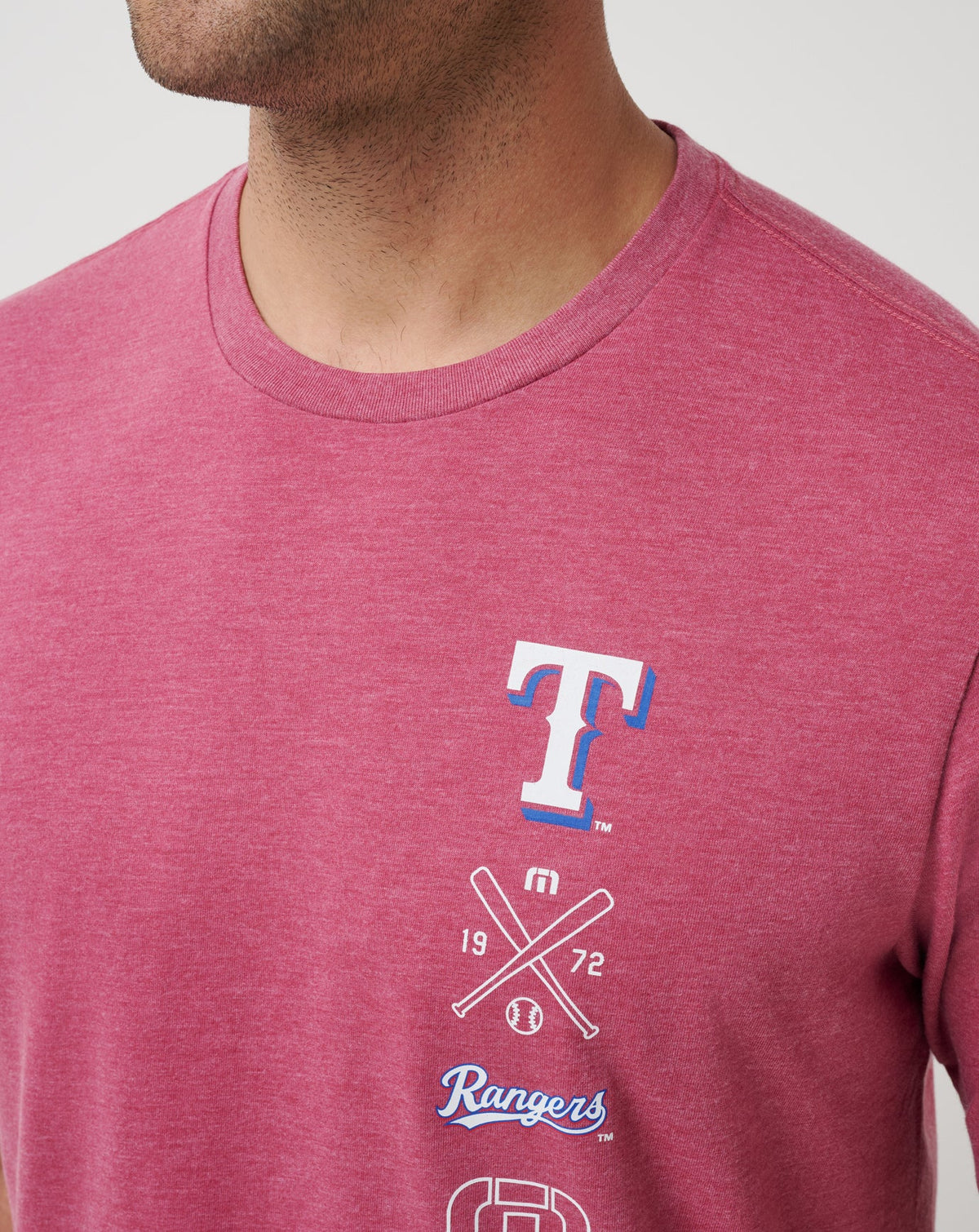 Texas Rangers Sunset Slam 2.0 Tee Heather Red | Travis Mathew