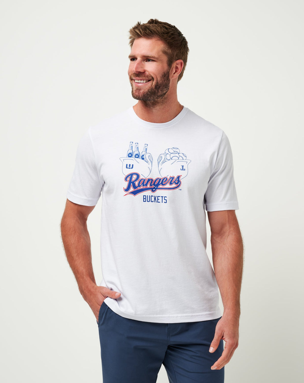 Texas Rangers Strike One Tee White | Travis Mathew