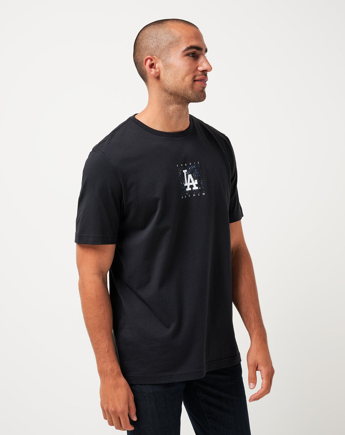 Los Angeles Dodgers In The Dugout Tee Black | Travis Mathew