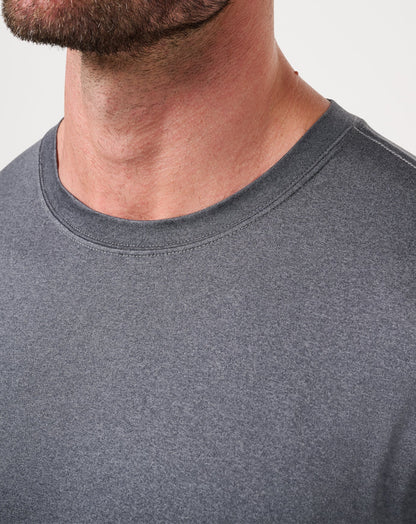 Court Control Tee Heather Dark Grey | Travis Mathew
