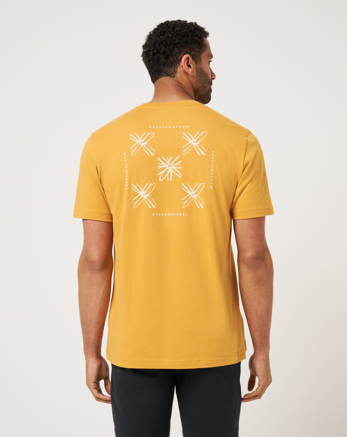 Crosscheck Tee Spruce Yellow | Travis Mathew