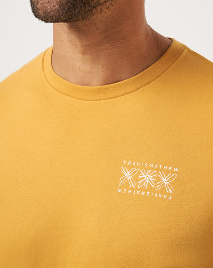 Crosscheck Tee Spruce Yellow | Travis Mathew
