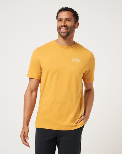 Crosscheck Tee Spruce Yellow | Travis Mathew
