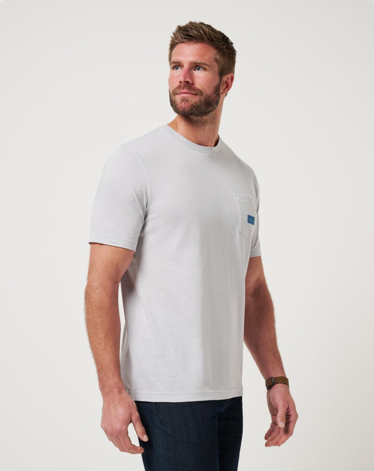 Travel Diary Tee Heather Light Grey | Travis Mathew