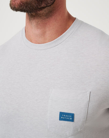 Travel Diary Tee Heather Light Grey | Travis Mathew