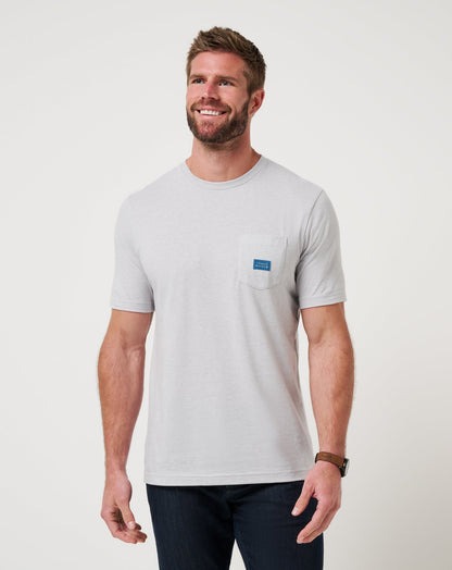 Travel Diary Tee Heather Light Grey | Travis Mathew