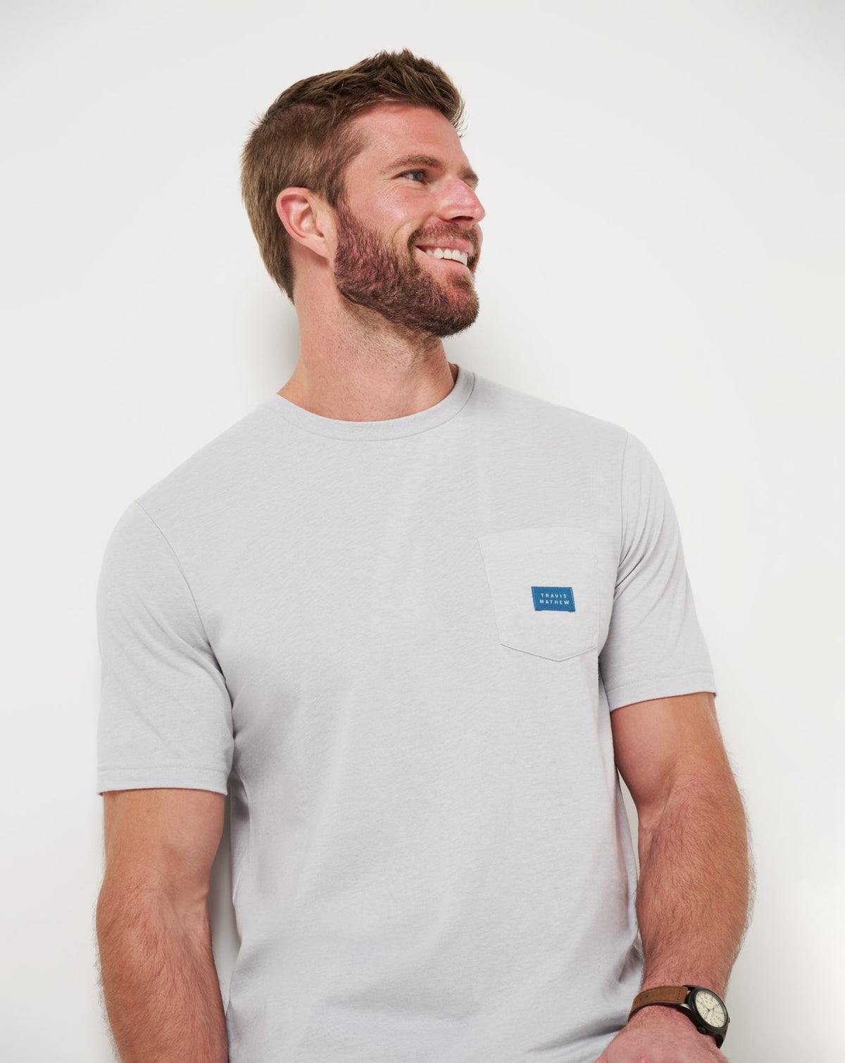 Travel Diary Tee Heather Light Grey | Travis Mathew