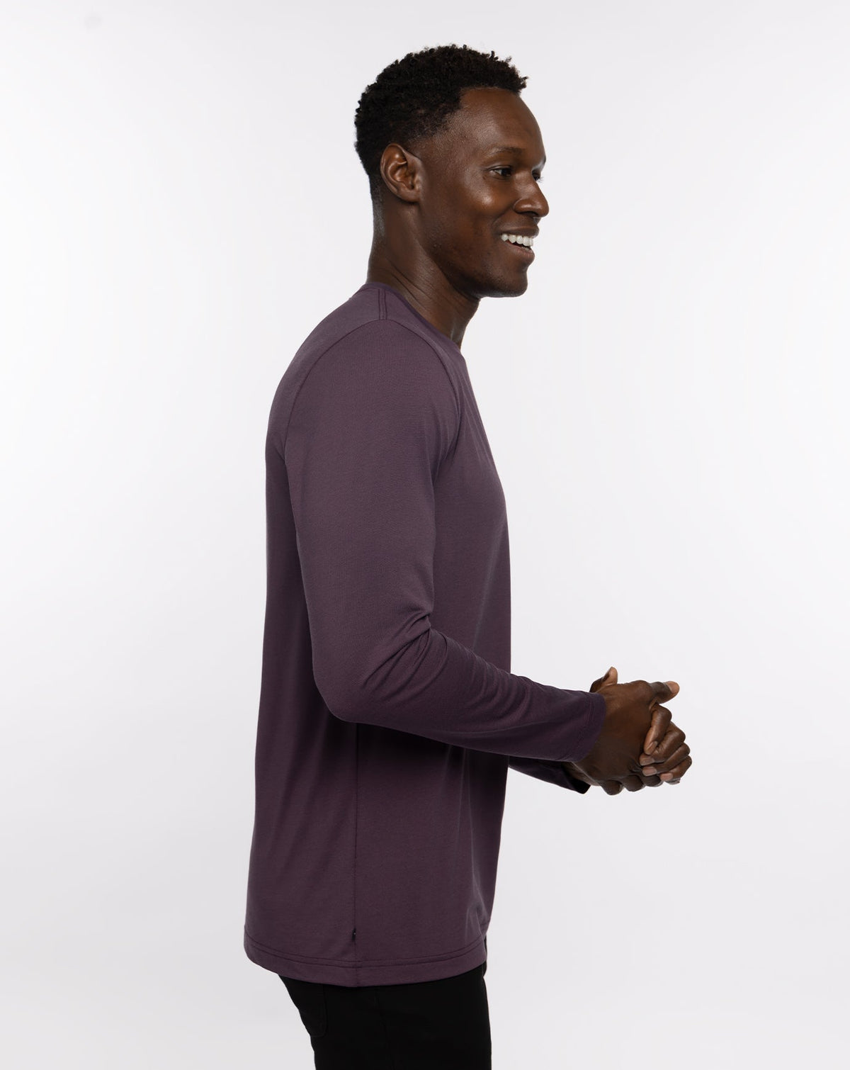 The Crew Long Sleeve Tee Mauve Wine/Blue Nights | Travis Mathew