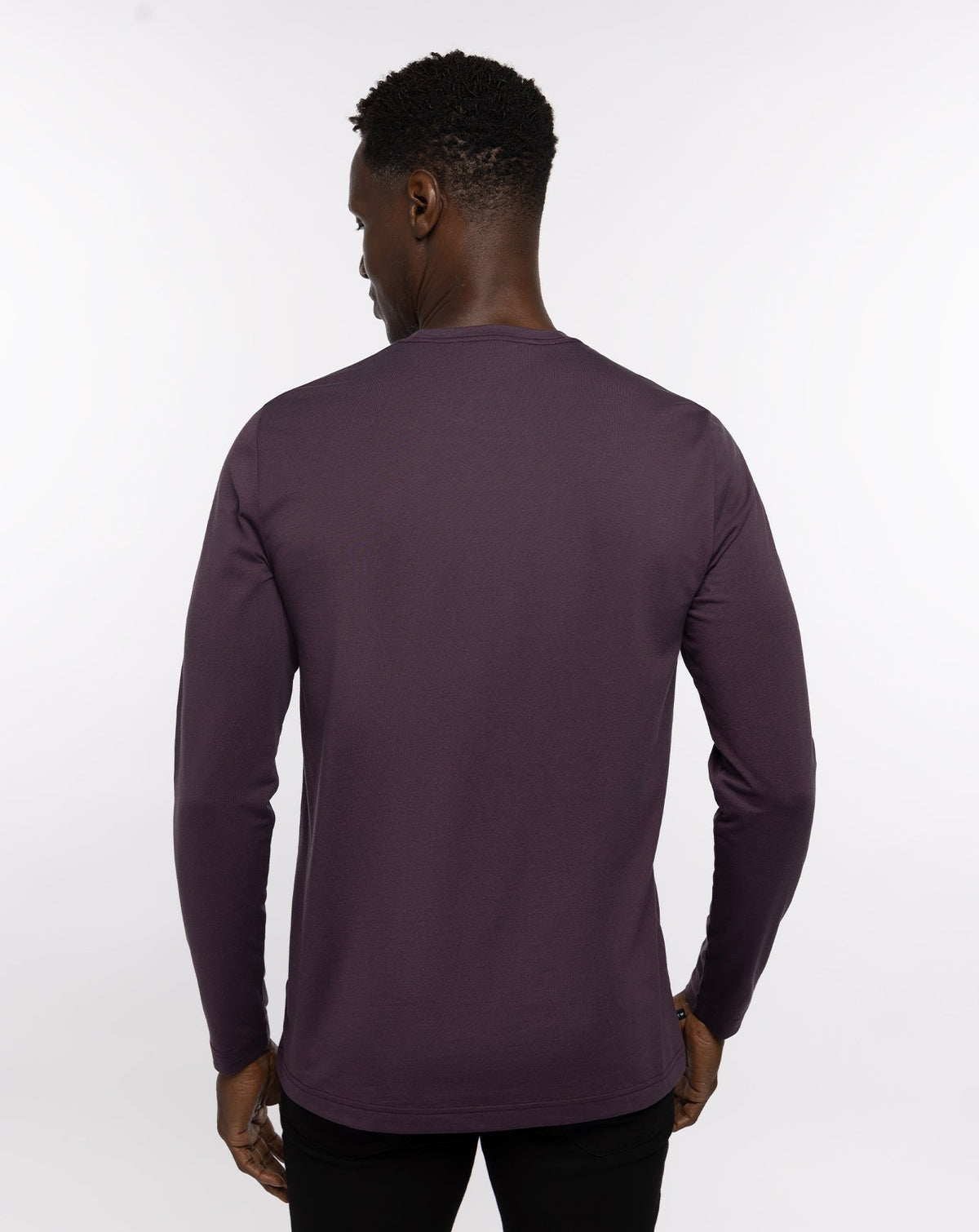 The Crew Long Sleeve Tee Mauve Wine/Blue Nights | Travis Mathew