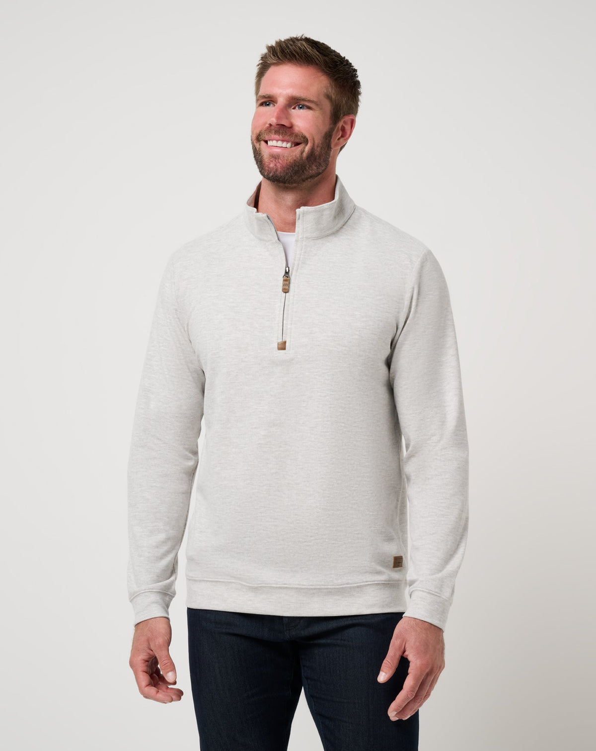 Cloud Sweater Quarter Zip Heather Grey | Travis Mathew