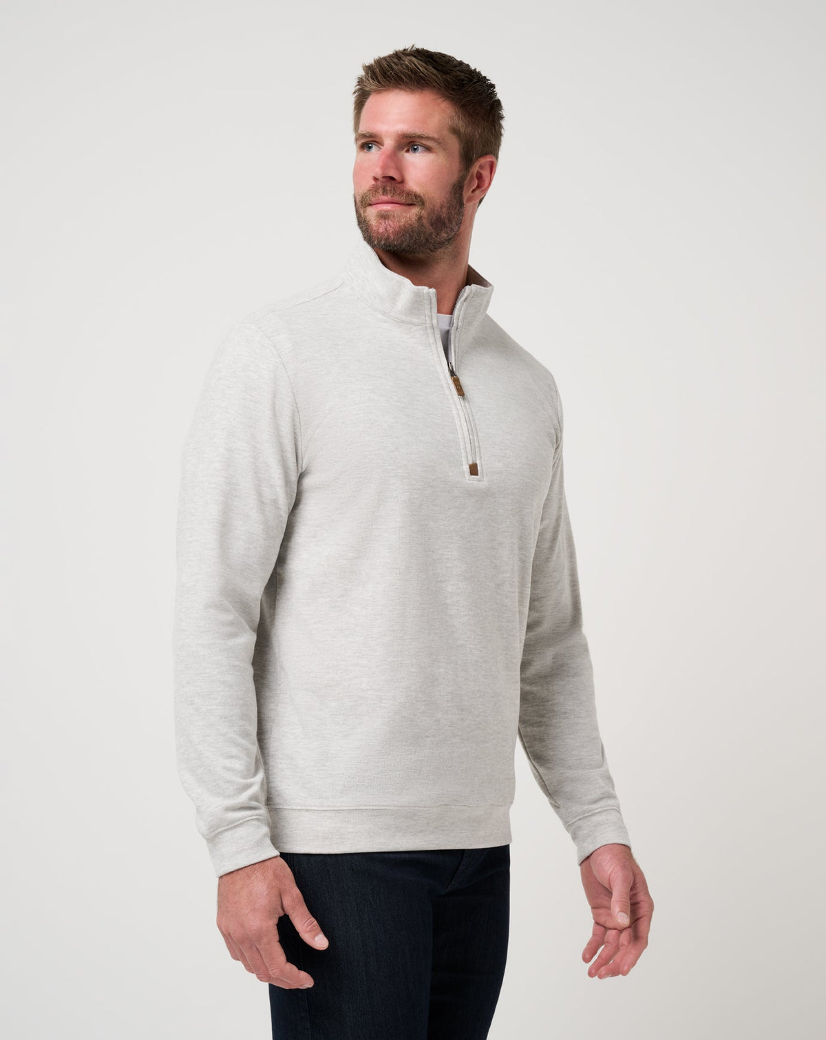 Cloud Sweater Quarter Zip Heather Grey | Travis Mathew