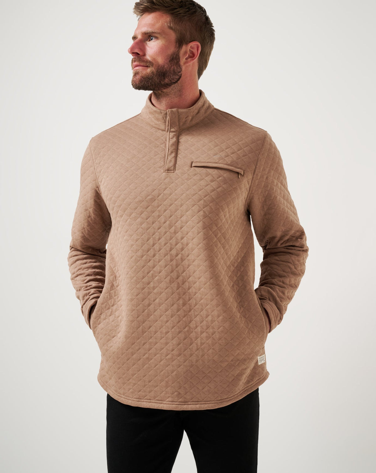 Transatlantic Quarter Zip Portabella | Travis Mathew