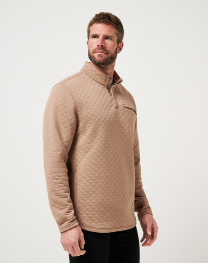 Transatlantic Quarter Zip Portabella | Travis Mathew