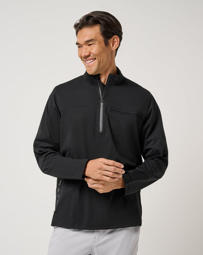 On Course 2.0 Quarter Zip Black | Travis Mathew