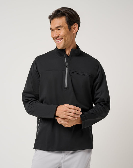 On Course 2.0 Quarter Zip Black | Travis Mathew
