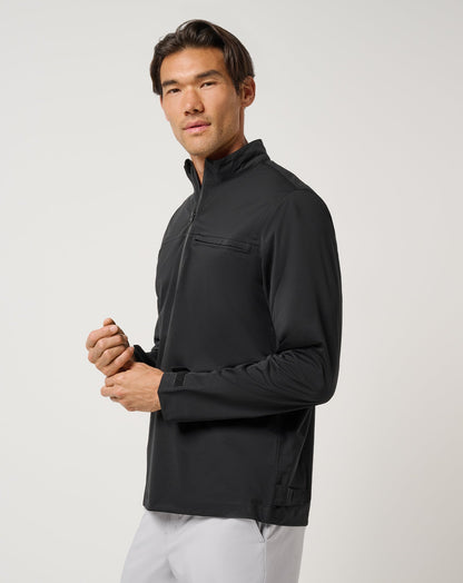 On Course 2.0 Quarter Zip Black | Travis Mathew