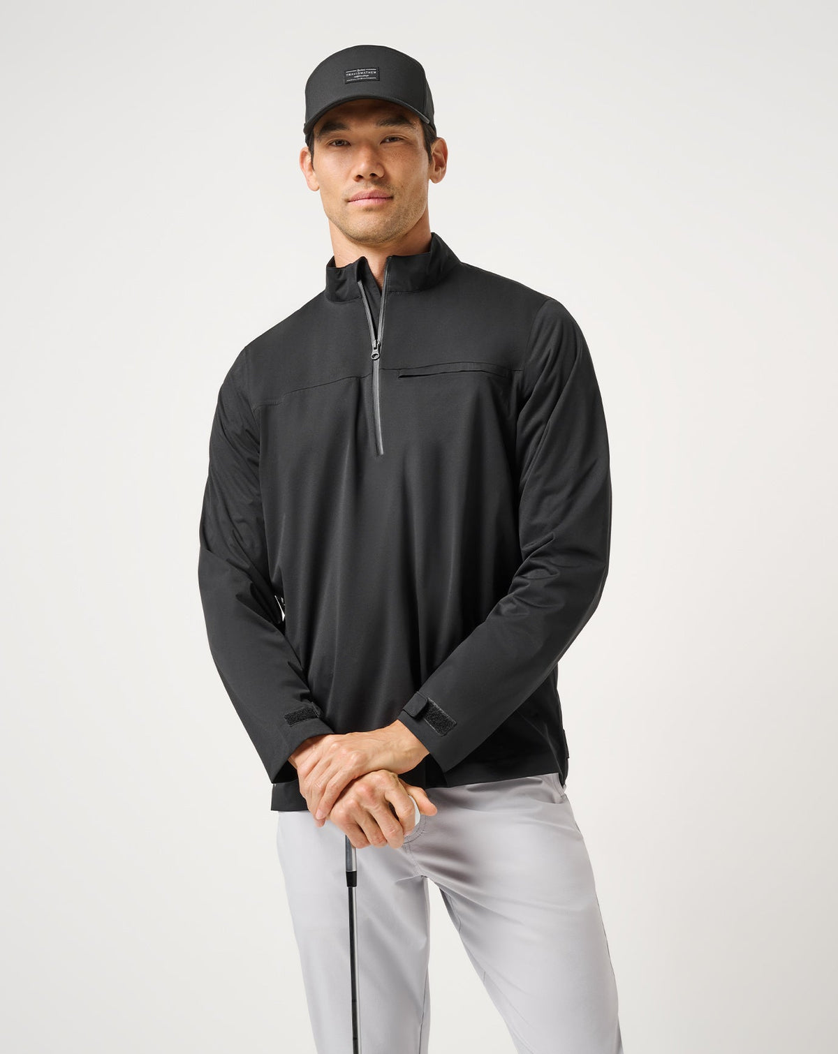 On Course 2.0 Quarter Zip Black | Travis Mathew