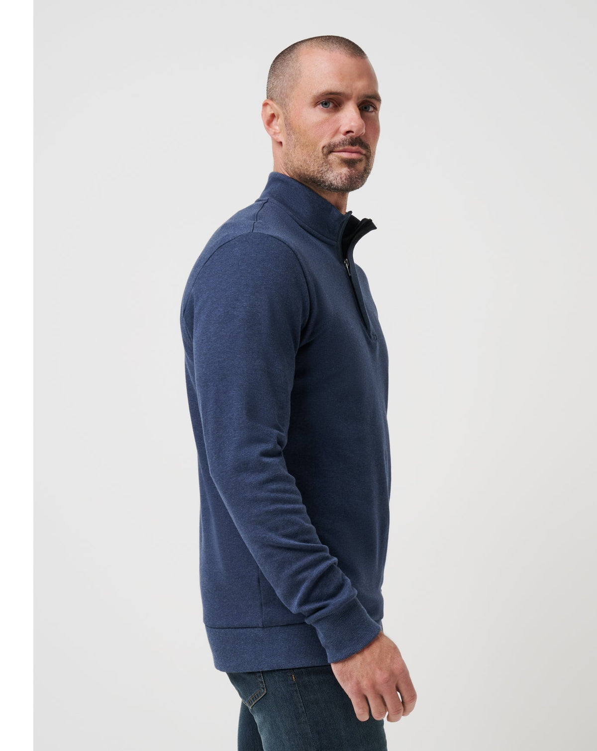 Cloud Quarter Zip 2.0 Heather Blue | Travis Mathew