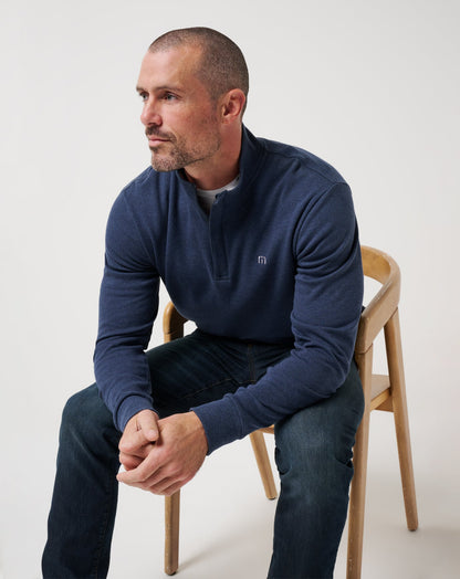 Cloud Quarter Zip 2.0 Heather Blue | Travis Mathew