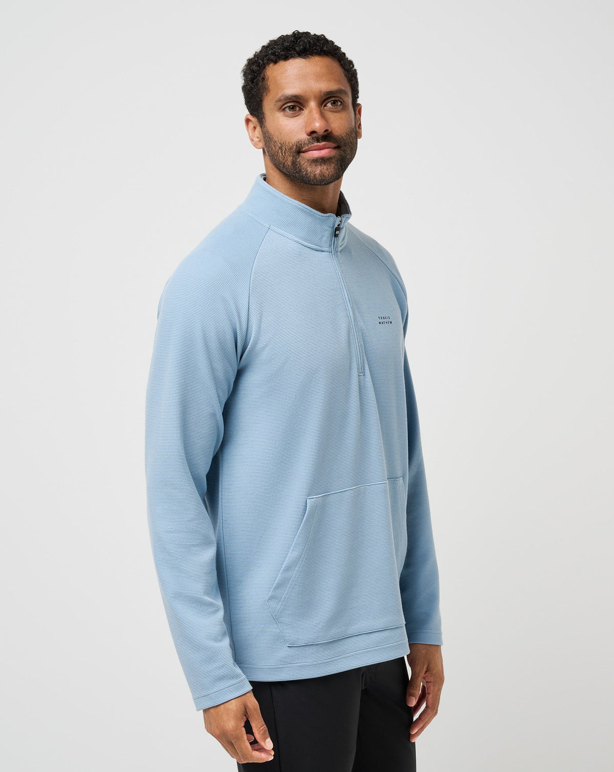Performance Waffle Quarter Zip Dusty Blue | Travis Mathew