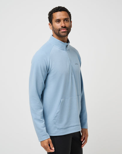 Performance Waffle Quarter Zip Dusty Blue | Travis Mathew