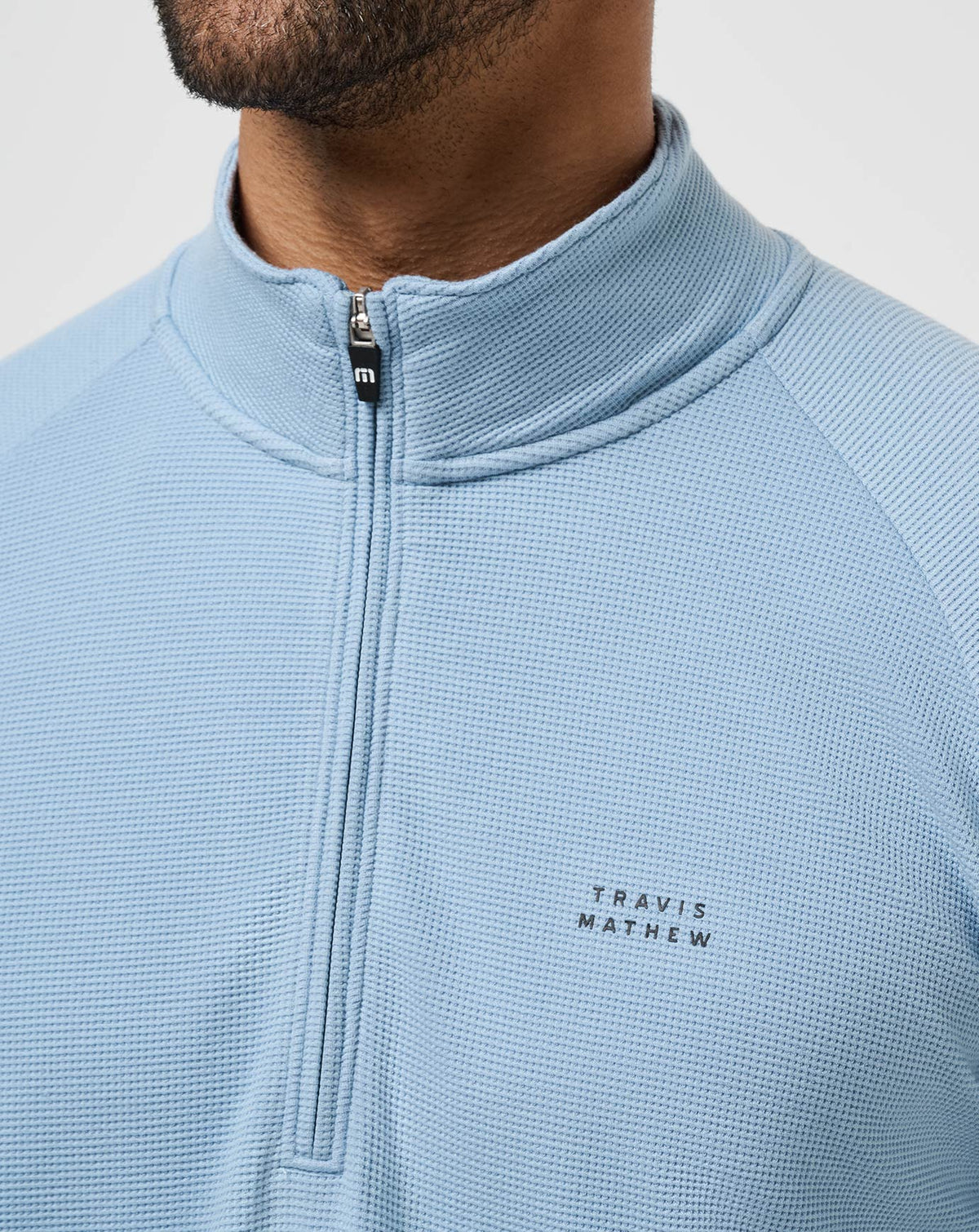 Performance Waffle Quarter Zip Dusty Blue | Travis Mathew