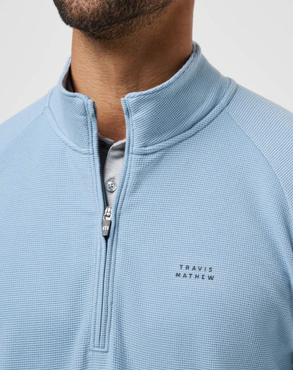 Performance Waffle Quarter Zip Dusty Blue | Travis Mathew