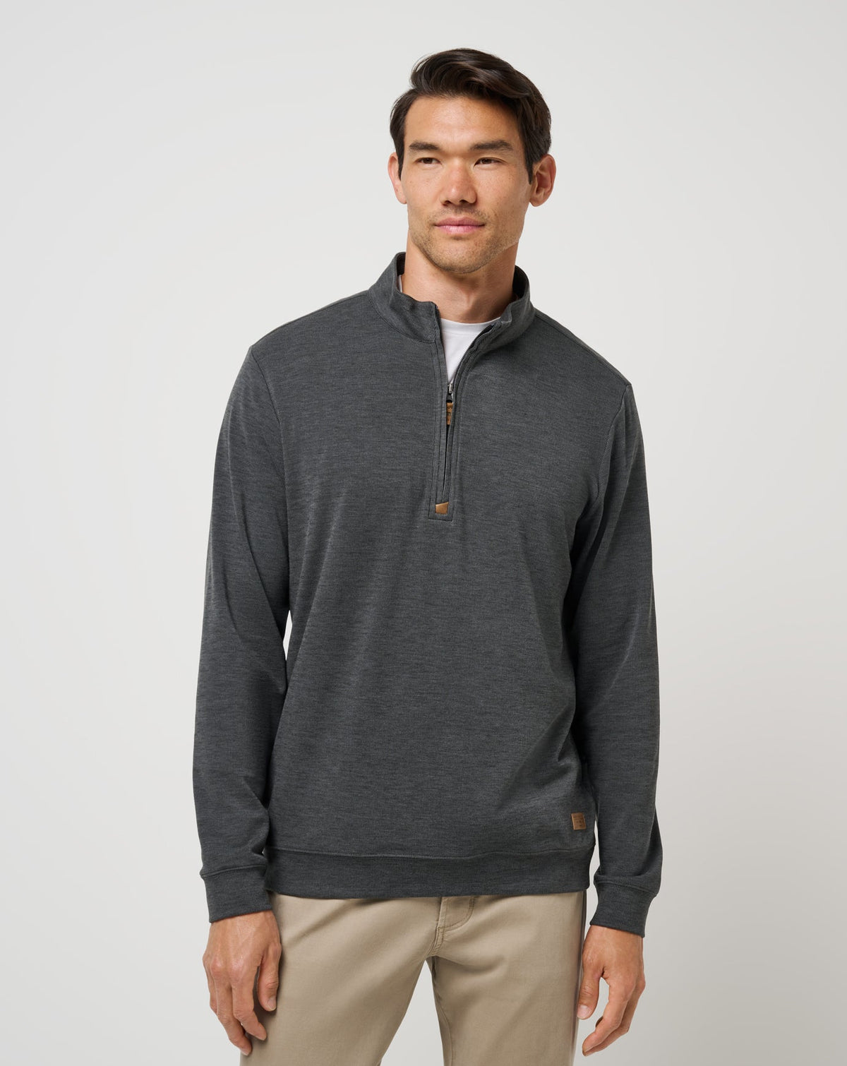 Cloud Sweater Quarter Zip Heather Black | Travis Mathew
