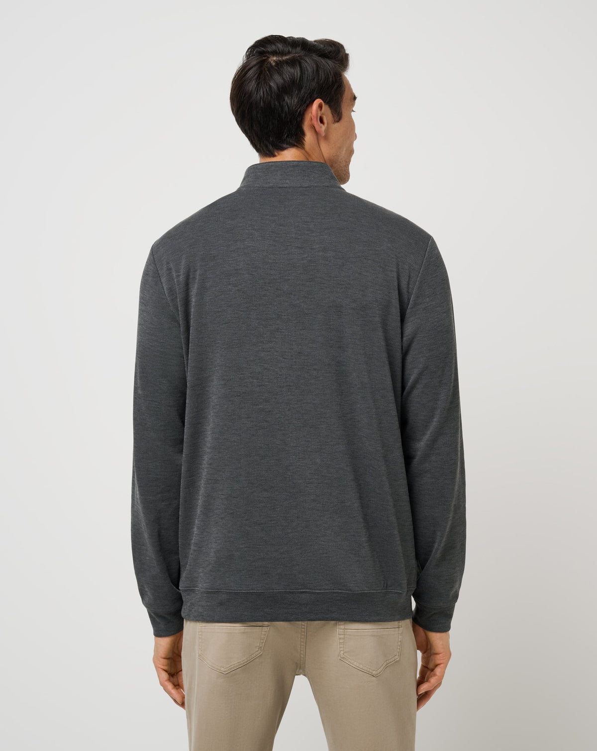 Cloud Sweater Quarter Zip Heather Black | Travis Mathew