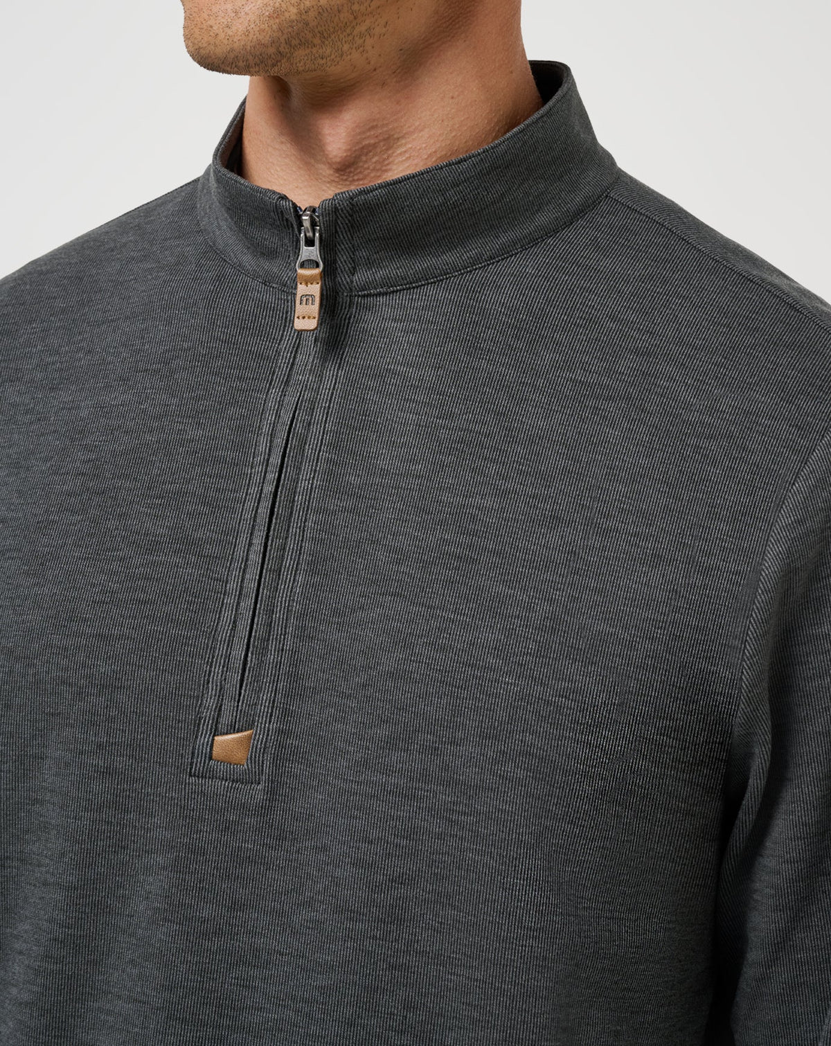 Cloud Sweater Quarter Zip Heather Black | Travis Mathew