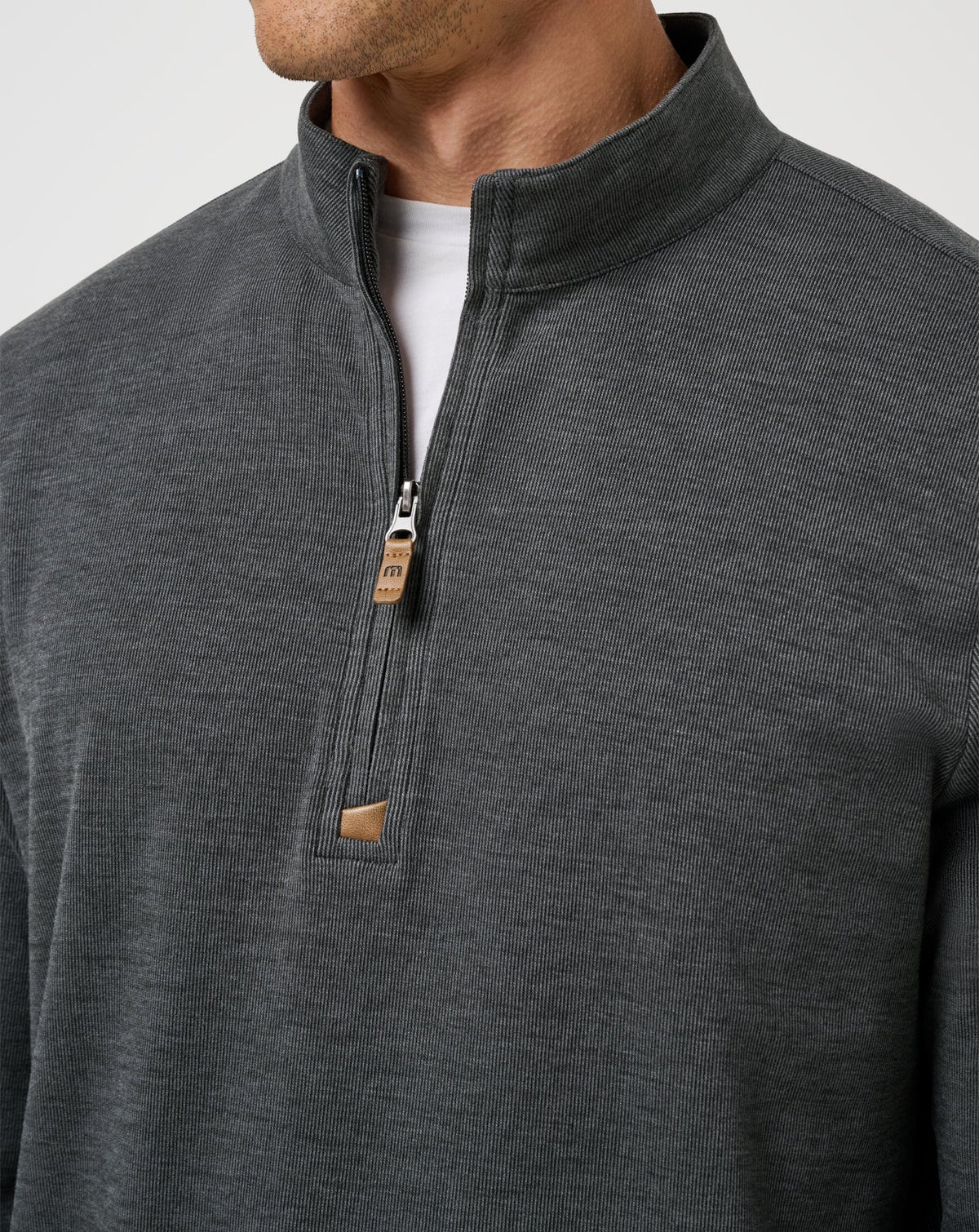 Cloud Sweater Quarter Zip Heather Black | Travis Mathew