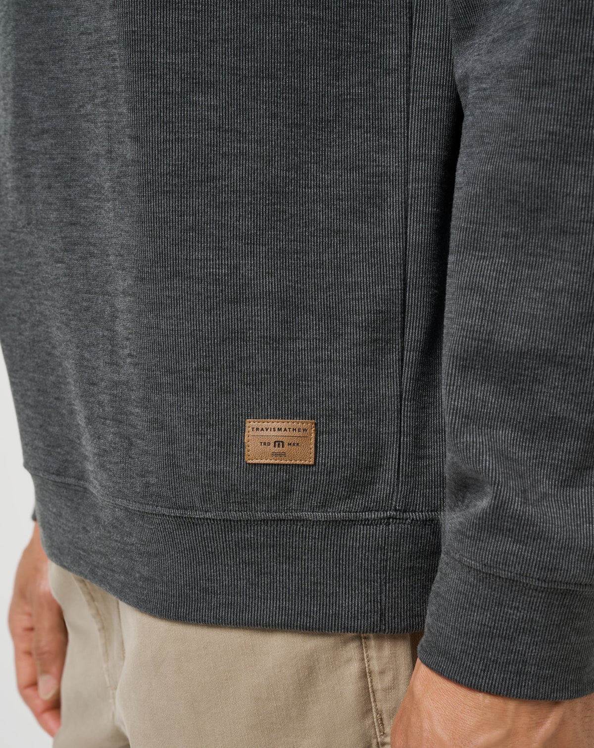 Cloud Sweater Quarter Zip Heather Black | Travis Mathew