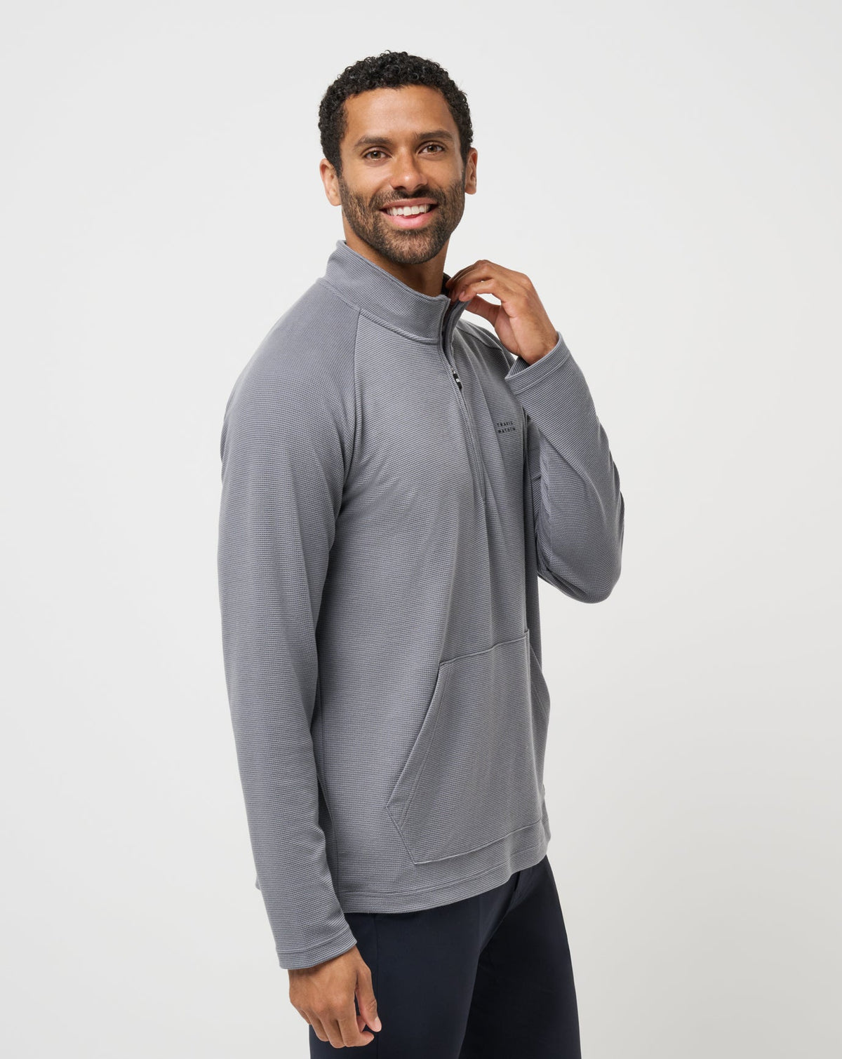 Performance Waffle Quarter Zip Quiet Shade | Travis Mathew