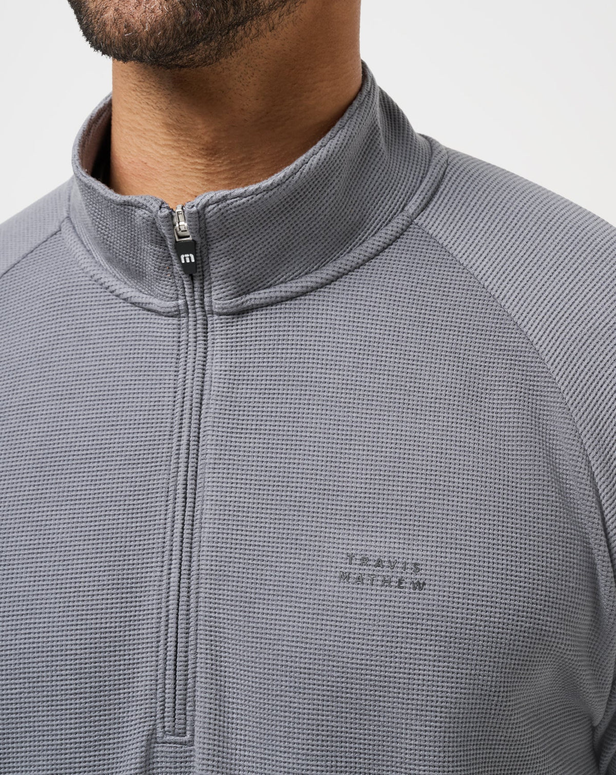 Performance Waffle Quarter Zip Quiet Shade | Travis Mathew