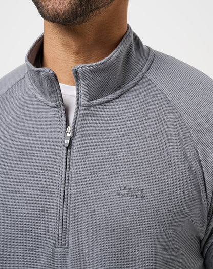 Performance Waffle Quarter Zip Quiet Shade | Travis Mathew
