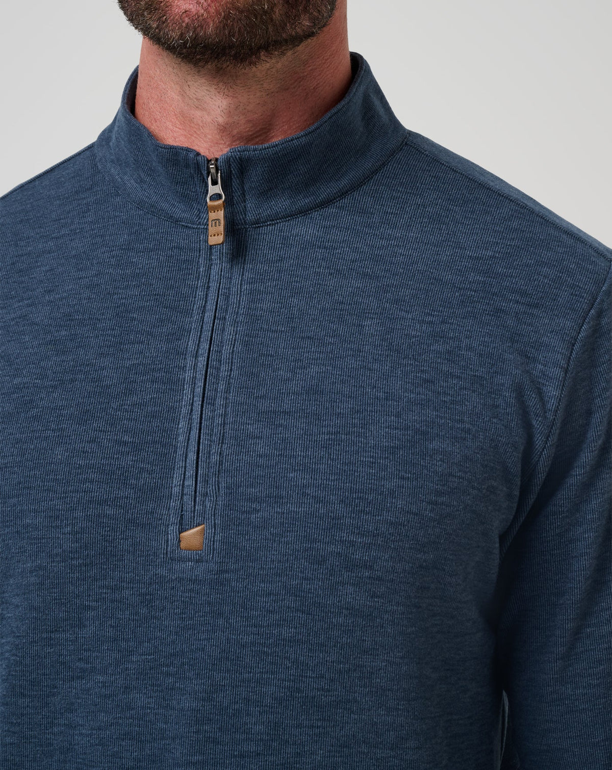 Cloud Sweater Quarter Zip Heather Navy | Travis Mathew