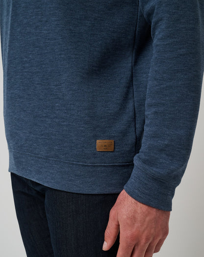 Cloud Sweater Quarter Zip Heather Navy | Travis Mathew