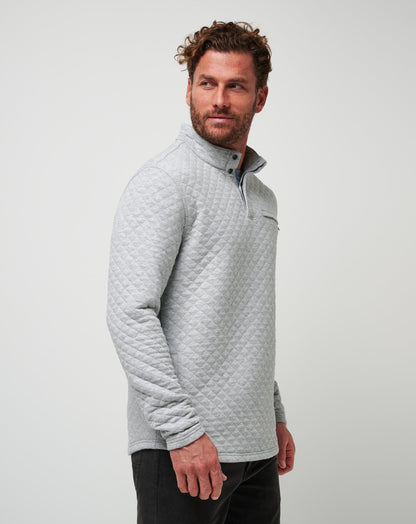 Transatlantic Quarter Zip Heather Light Grey | Travis Mathew